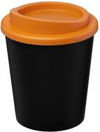 Americano® Espresso 250 ml eristetty muki, musta, oranssi liikelahja logopainatuksella