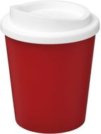 Americano® Espresso 250 ml eristetty muki, valkoinen, punainen liikelahja logopainatuksella