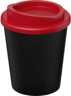 Americano® Espresso Eco 250 ml juomamuki kierrätetystä materiaalista, musta, punainen liikelahja logopainatuksella