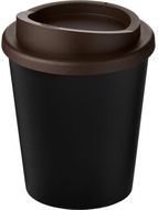 Americano® Espresso Eco 250 ml juomamuki kierrätetystä materiaalista, ruskea, musta liikelahja logopainatuksella
