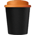 Americano® Espresso Eco 250 ml kahvimuki kierrätetystä materiaalista. Läikkymätön kansi., musta, oranssi lisäkuva 2