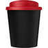 Americano® Espresso Eco 250 ml kahvimuki kierrätetystä materiaalista. Läikkymätön kansi., musta, punainen lisäkuva 2