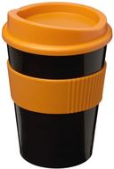 Americano® Medio 300 ml muki oterenkaalla, musta, oranssi liikelahja logopainatuksella