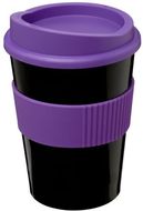 Americano® Medio 300 ml muki oterenkaalla, musta, violetti liikelahja logopainatuksella