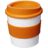 Americano® Primo 250 ml muki oterenkaalla, valkoinen, oranssi liikelahja logopainatuksella