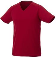 Amery lyhythihainen miesten cool fit t-paita, v-aukko, punainen liikelahja logopainatuksella