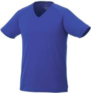 Amery lyhythihainen miesten cool fit t-paita, v-aukko, sininen liikelahja logopainatuksella