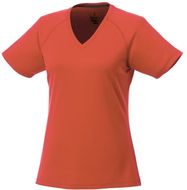 Amery lyhythihainen naisten cool fit t-paita, v-aukko, oranssi liikelahja logopainatuksella