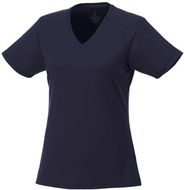 Amery lyhythihainen naisten cool fit t-paita, v-aukko, tummansininen liikelahja logopainatuksella