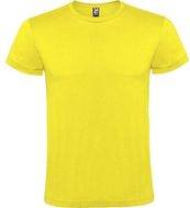 Atomic lyhythihainen unisex-t-paita, keltainen liikelahja logopainatuksella