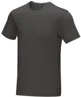 Azurite-T-paita, GOTS-sertifioitu luomupuuvilla, lyhythihainen, miesten, myrskyinen-harmaa liikelahja logopainatuksella