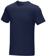 Azurite-T-paita, GOTS-sertifioitu luomupuuvilla, lyhythihainen, miesten, tummansininen liikelahja logopainatuksella