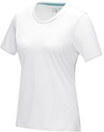 Azurite-T-paita, GOTS-sertifioitu luomupuuvilla, lyhythihainen, naisten, valkoinen liikelahja logopainatuksella