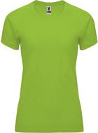 Bahrain naisten lyhythihainen urheilu-t-paita, kalkinvihreä liikelahja logopainatuksella