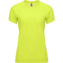 Bahrain naisten lyhythihainen urheilu-t-paita, neon-keltainen liikelahja logopainatuksella