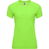 Bahrain naisten lyhythihainen urheilu-t-paita, neon-vihreä liikelahja logopainatuksella