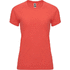 Bahrain naisten lyhythihainen urheilu-t-paita, neonkoralli liikelahja logopainatuksella