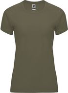 Bahrain naisten lyhythihainen urheilu-t-paita, sotilaallinen-vihreä liikelahja logopainatuksella