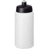 Baseline® Plus 500 ml -pullo urheilukannella, läpikuultava-valkoinen, musta liikelahja logopainatuksella