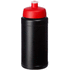 Baseline® Plus 500 ml -pullo urheilukannella, musta, punainen liikelahja logopainatuksella