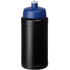 Baseline® Plus 500 ml -pullo urheilukannella, sininen, musta liikelahja logopainatuksella