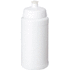 Baseline® Plus 500 ml -pullo urheilukannella, valkoinen liikelahja logopainatuksella