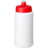 Baseline® Plus 500 ml -pullo urheilukannella, valkoinen, punainen liikelahja logopainatuksella