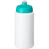 Baseline® Plus 500 ml -pullo urheilukannella, valkoinen, vesi-vihreä liikelahja logopainatuksella
