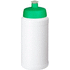 Baseline® Plus 500 ml -pullo urheilukannella, valkoinen, vihreä liikelahja logopainatuksella