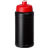 Baseline® Plus 500 ml -urheilujuomapullo, musta, punainen liikelahja logopainatuksella