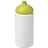 Baseline® Plus 500 ml kupukantinen urheilujuomapullo, valkoinen, kalkinvihreä liikelahja logopainatuksella
