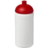 Baseline® Plus 500 ml kupukantinen urheilujuomapullo, valkoinen, punainen liikelahja logopainatuksella