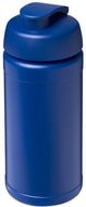 Baseline® Plus 500 ml läppäkantinen urheilujuomapullo, sininen liikelahja logopainatuksella