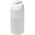 Baseline® Plus 500 ml läppäkantinen urheilujuomapullo, valkoinen, läpikuultava-valkoinen liikelahja logopainatuksella
