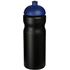 Baseline® Plus 650 ml -urheilujuomapullo kupukannella, sininen, musta liikelahja logopainatuksella
