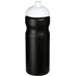 Baseline® Plus 650 ml -urheilujuomapullo kupukannella, valkoinen, musta liikelahja logopainatuksella