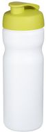 Baseline® Plus 650 ml -urheilujuomapullo läppäkannella, valkoinen, kalkinvihreä liikelahja logopainatuksella