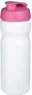 Baseline® Plus 650 ml -urheilujuomapullo läppäkannella, valkoinen, ruusu liikelahja logopainatuksella