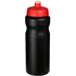 Baseline® Plus 650 ml -urheilujuomapullo, musta, punainen liikelahja logopainatuksella