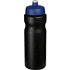 Baseline® Plus 650 ml -urheilujuomapullo, sininen, musta liikelahja logopainatuksella
