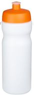 Baseline® Plus 650 ml -urheilujuomapullo, valkoinen, oranssi liikelahja logopainatuksella