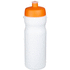 Baseline® Plus 650 ml -urheilujuomapullo, valkoinen, oranssi liikelahja logopainatuksella