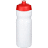 Baseline® Plus 650 ml -urheilujuomapullo, valkoinen, punainen liikelahja logopainatuksella