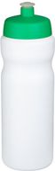 Baseline® Plus 650 ml -urheilujuomapullo, valkoinen, vihreä liikelahja logopainatuksella
