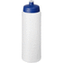 Baseline® Plus 750 ml -pullo urheilukannella, läpikuultava-valkoinen, sininen liikelahja logopainatuksella