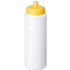Baseline® Plus 750 ml -pullo urheilukannella, valkoinen, keltainen liikelahja logopainatuksella