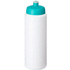 Baseline® Plus 750 ml -pullo urheilukannella, valkoinen, vesi-vihreä liikelahja logopainatuksella