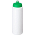 Baseline® Plus 750 ml -pullo urheilukannella, valkoinen, vihreä liikelahja logopainatuksella
