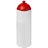 Baseline® Plus 750 ml kupukantinen urheilujuomapullo, läpikuultava-valkoinen, punainen liikelahja logopainatuksella