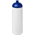 Baseline® Plus 750 ml kupukantinen urheilujuomapullo, valkoinen, sininen liikelahja logopainatuksella
